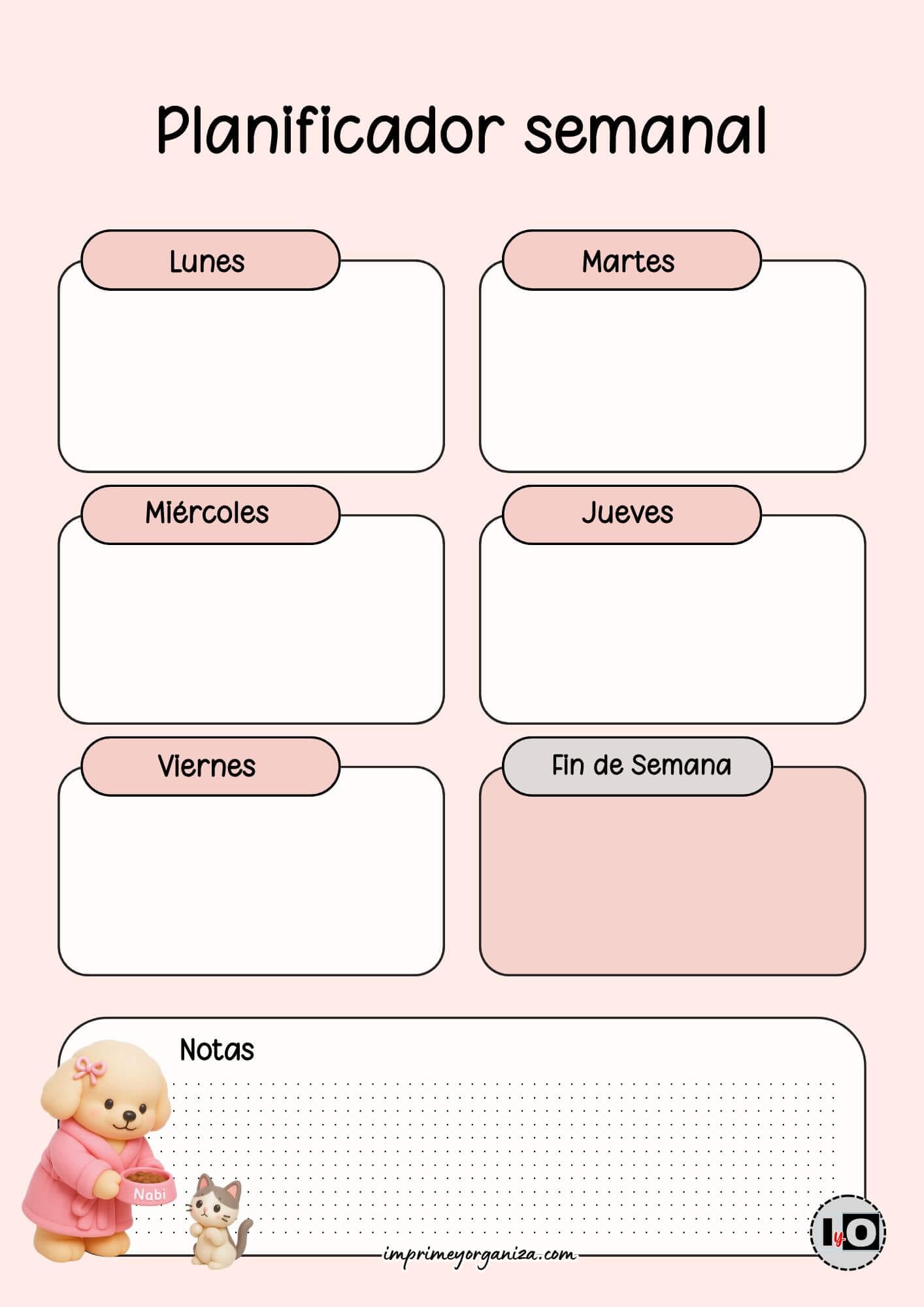 Planificador Semanal Bobbie Goods Gatito