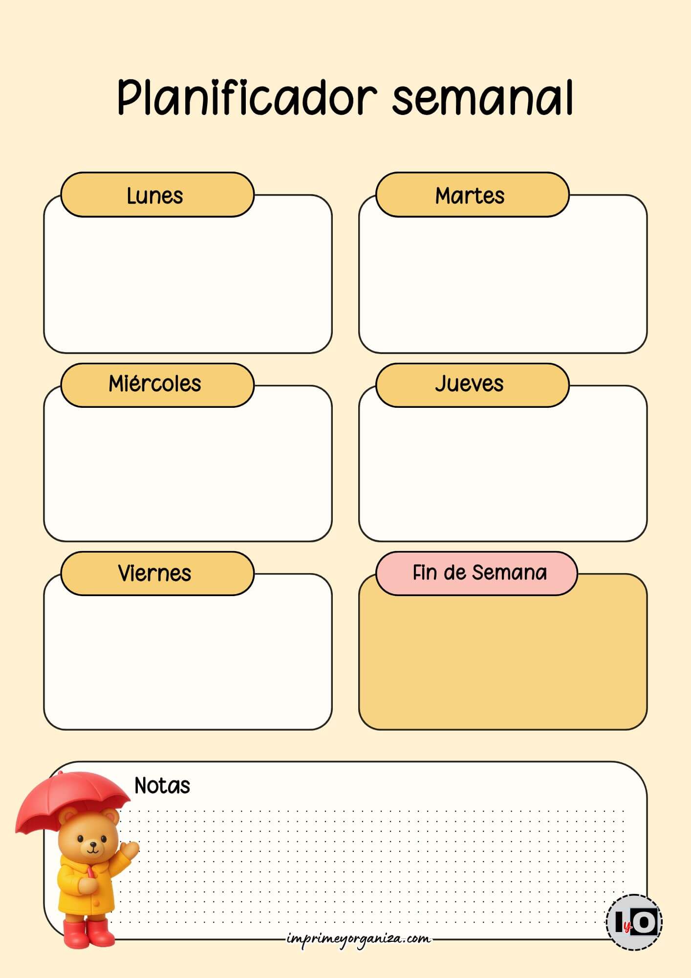 Planificador Semanal Bobbie Goods Paraguas