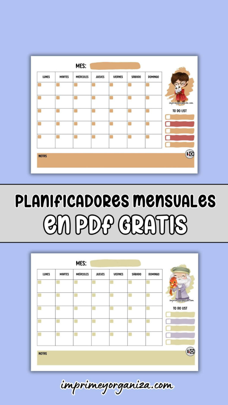 Planificadores Mensuales Harry Potter