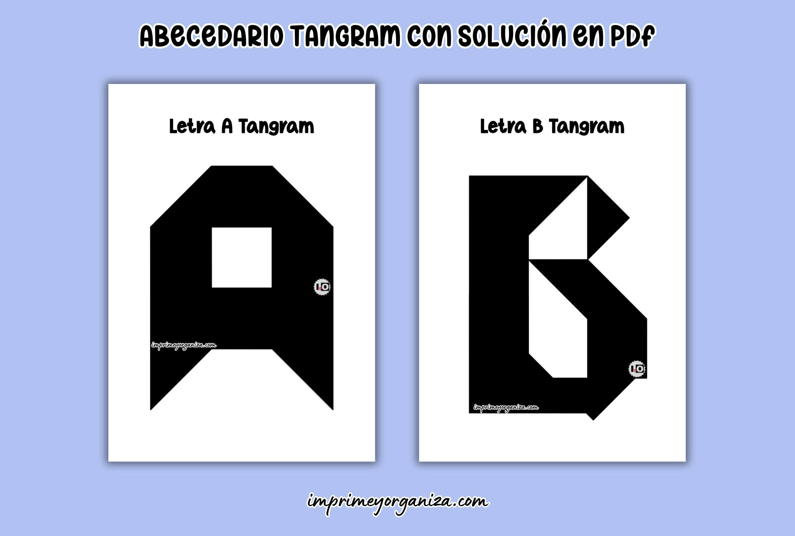 abecedarios tangram con solución para imprimir en pdf