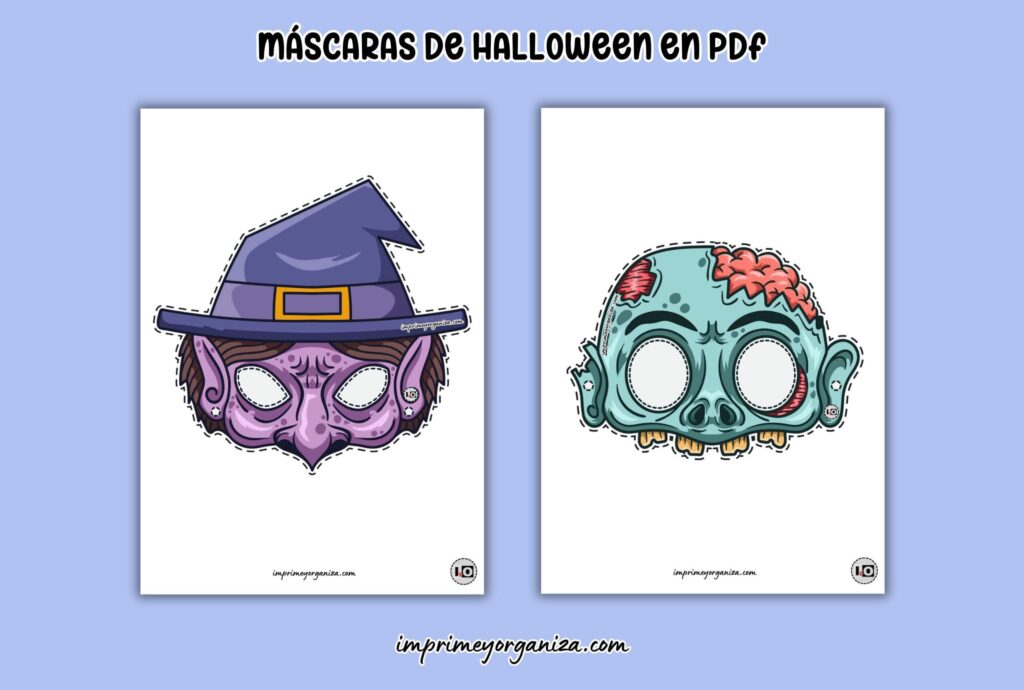 máscaras de halloween para imprimir en pdf