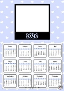 Calendario 2026 Foto Azul