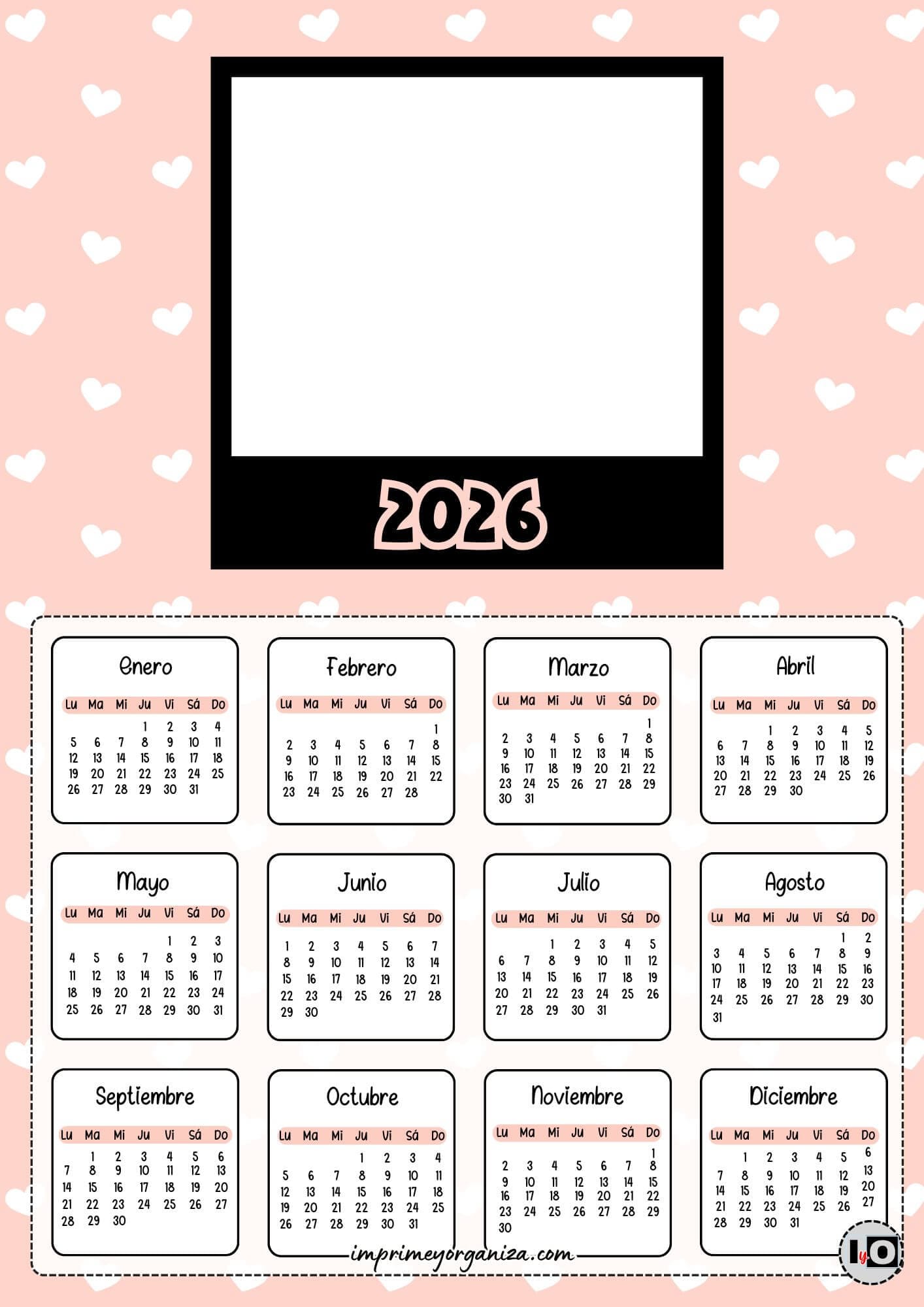 Calendario 2026 Foto Salmón