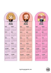 Calendarios Marcapáginas 2026 Chicas Potter