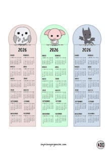 Calendarios Marcapáginas 2026 Mascotas Potter