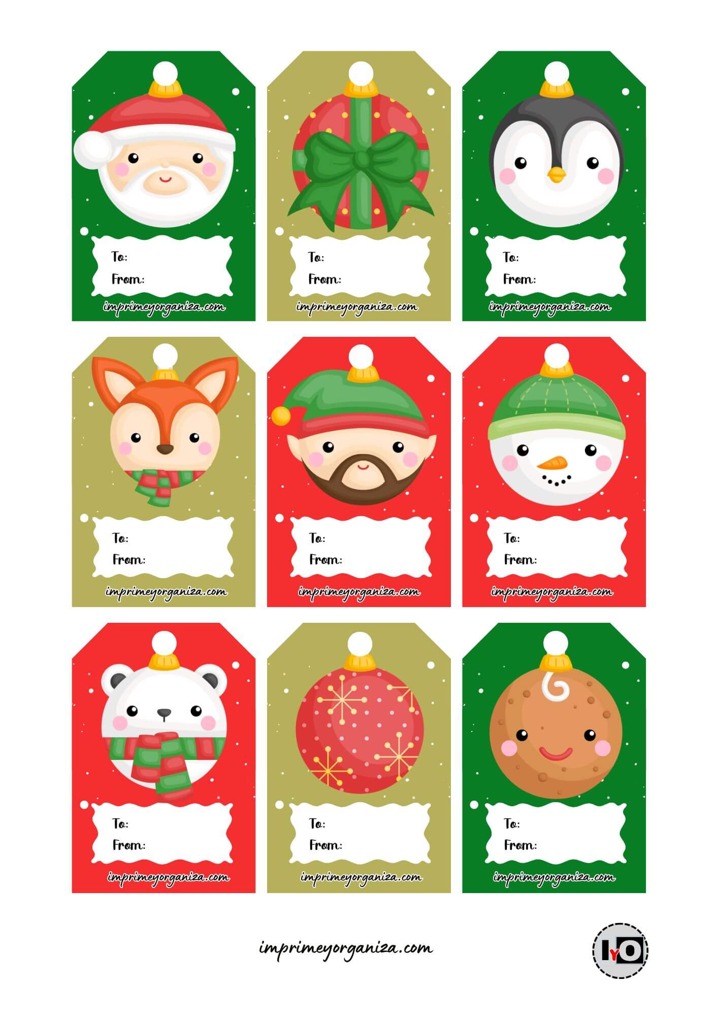 Etiquetas de Bolas de Navidad