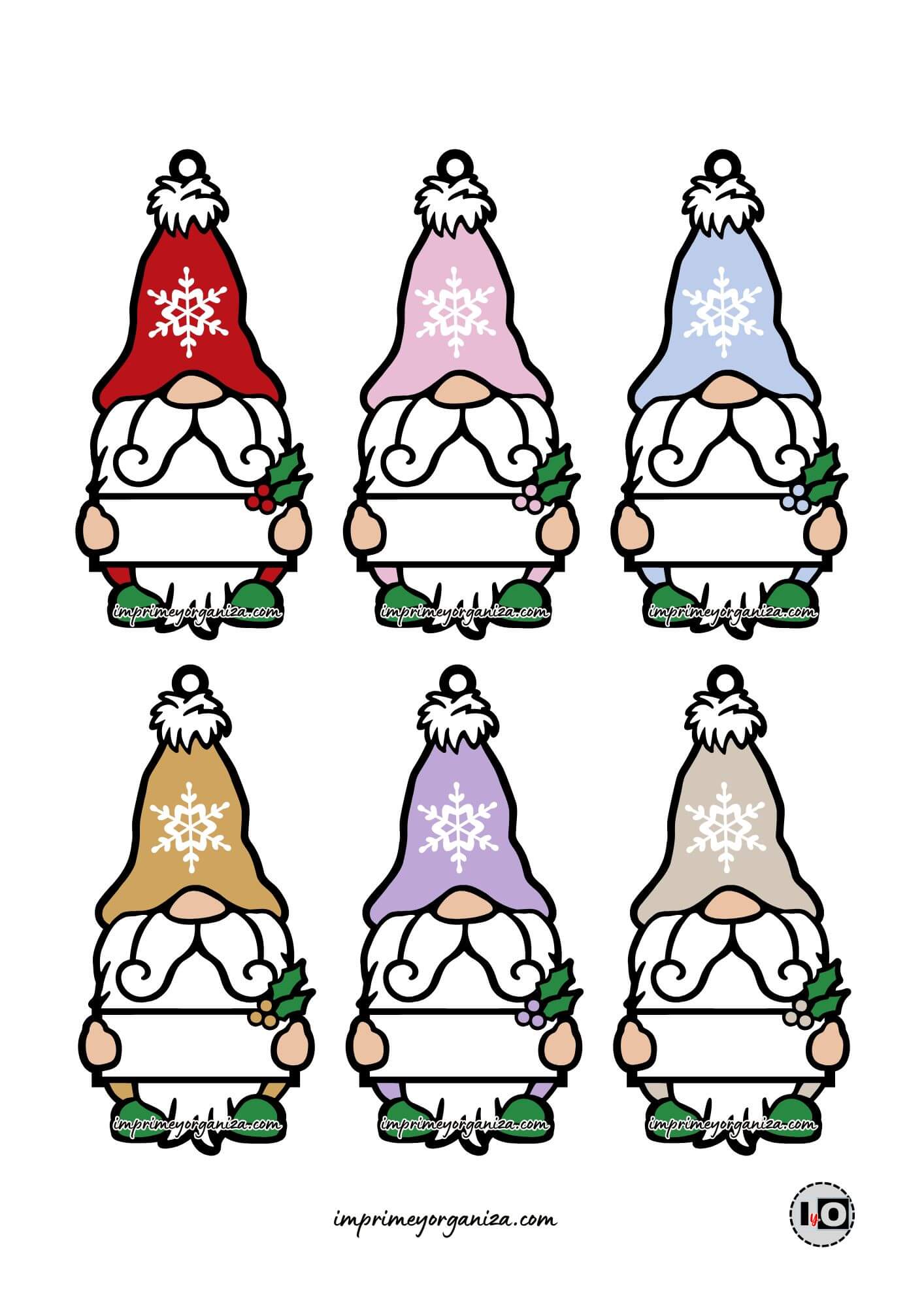 Etiquetas de Navidad Gnomo
