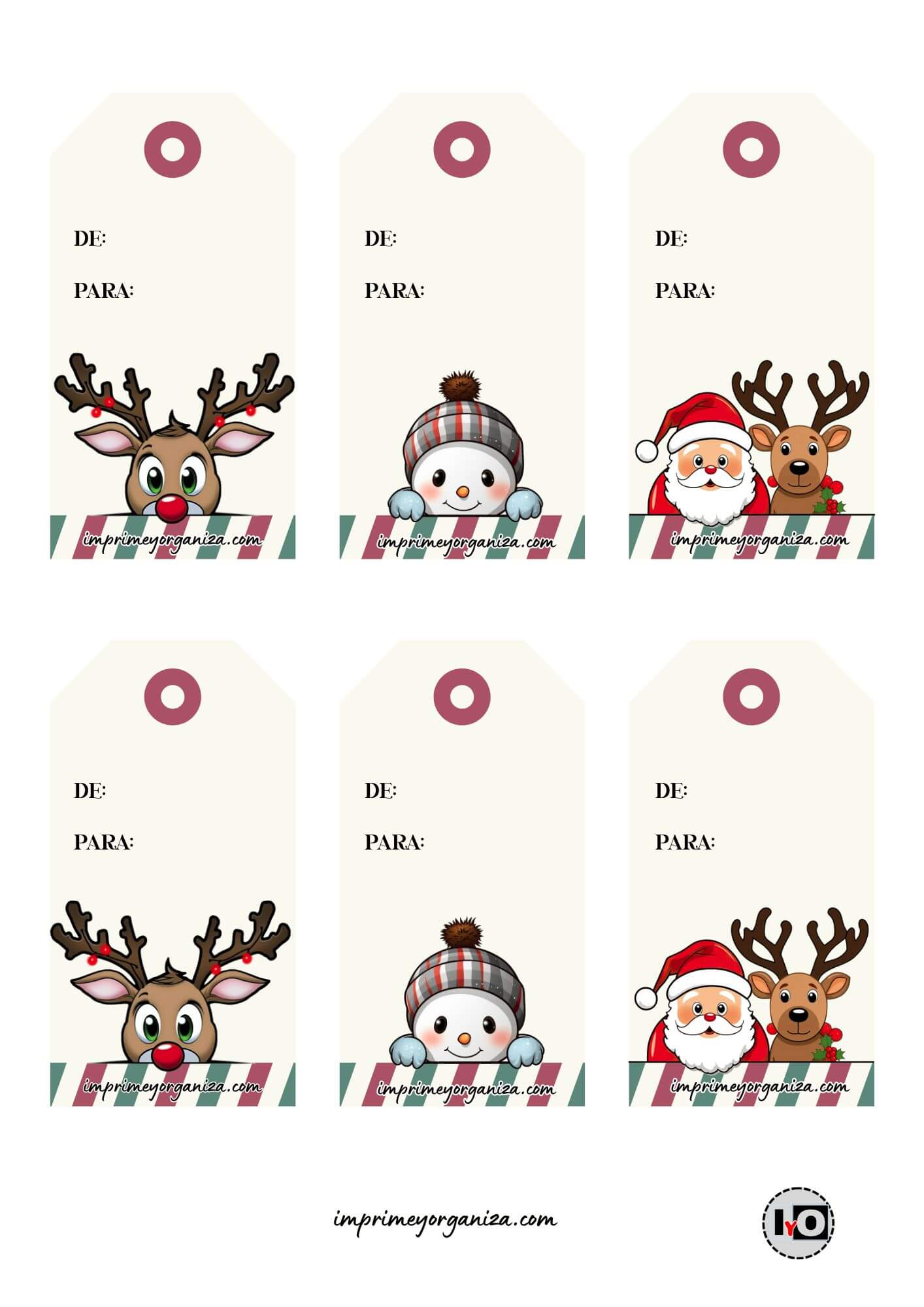 Etiquetas de Personajes Navidad