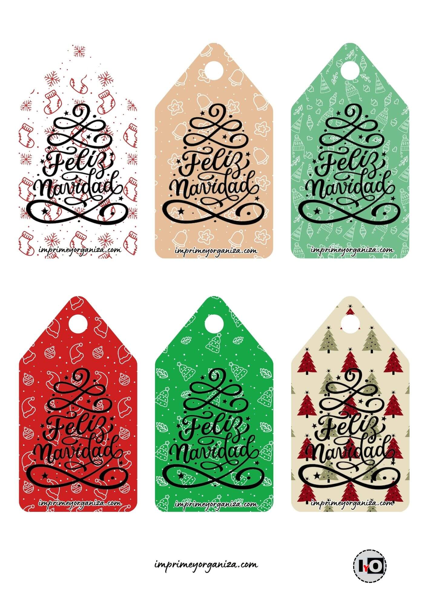 Etiquetas feliz navidad estampadas