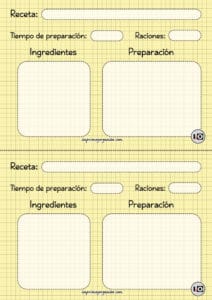 Ficha de receta amarilla