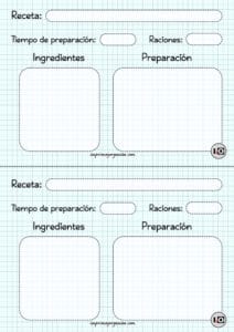 Ficha de receta azul