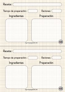 Ficha de receta beige