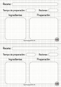 Ficha de receta blanca