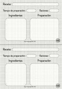 Ficha de receta gris