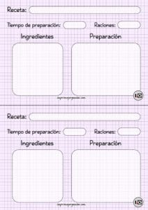 Ficha de receta lila