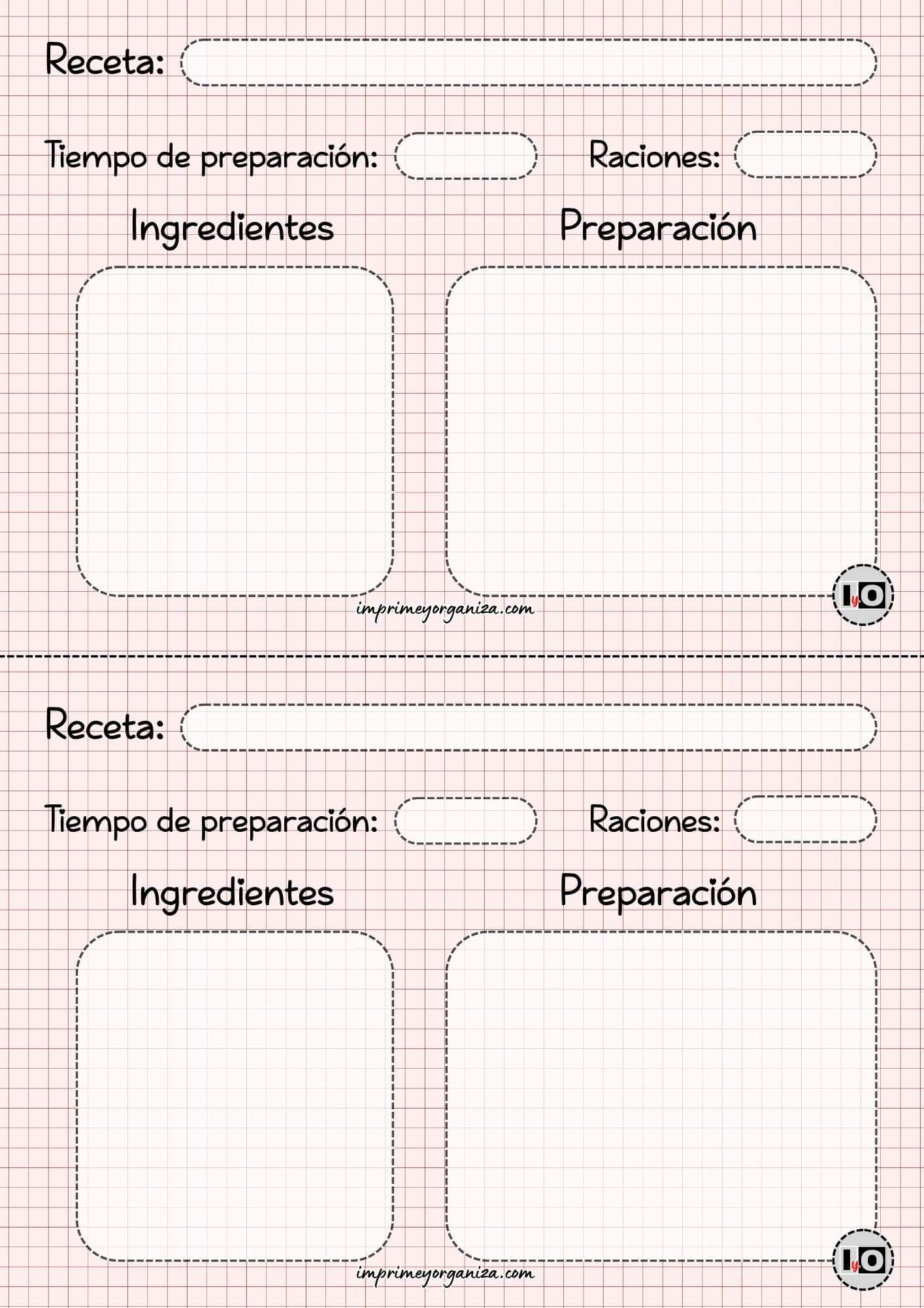 Ficha de receta rosa