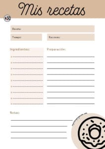 Hoja Receta Donut