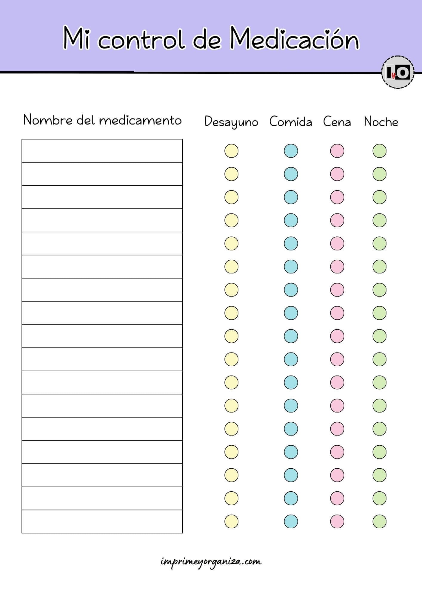 Mi control de medicación pastel