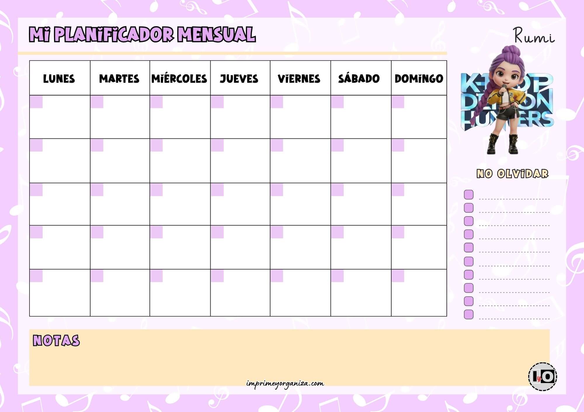 Planificador Mensual Rumi