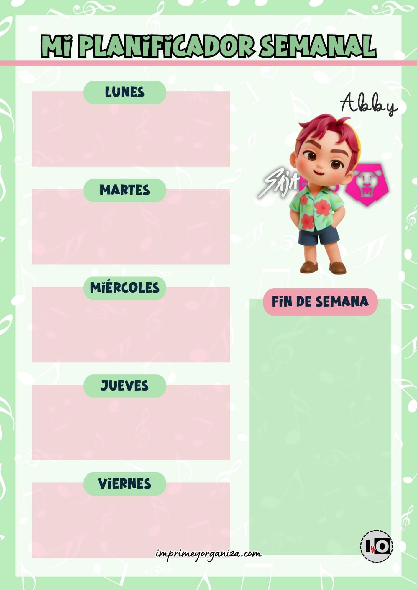 Planificador Semanal Abby