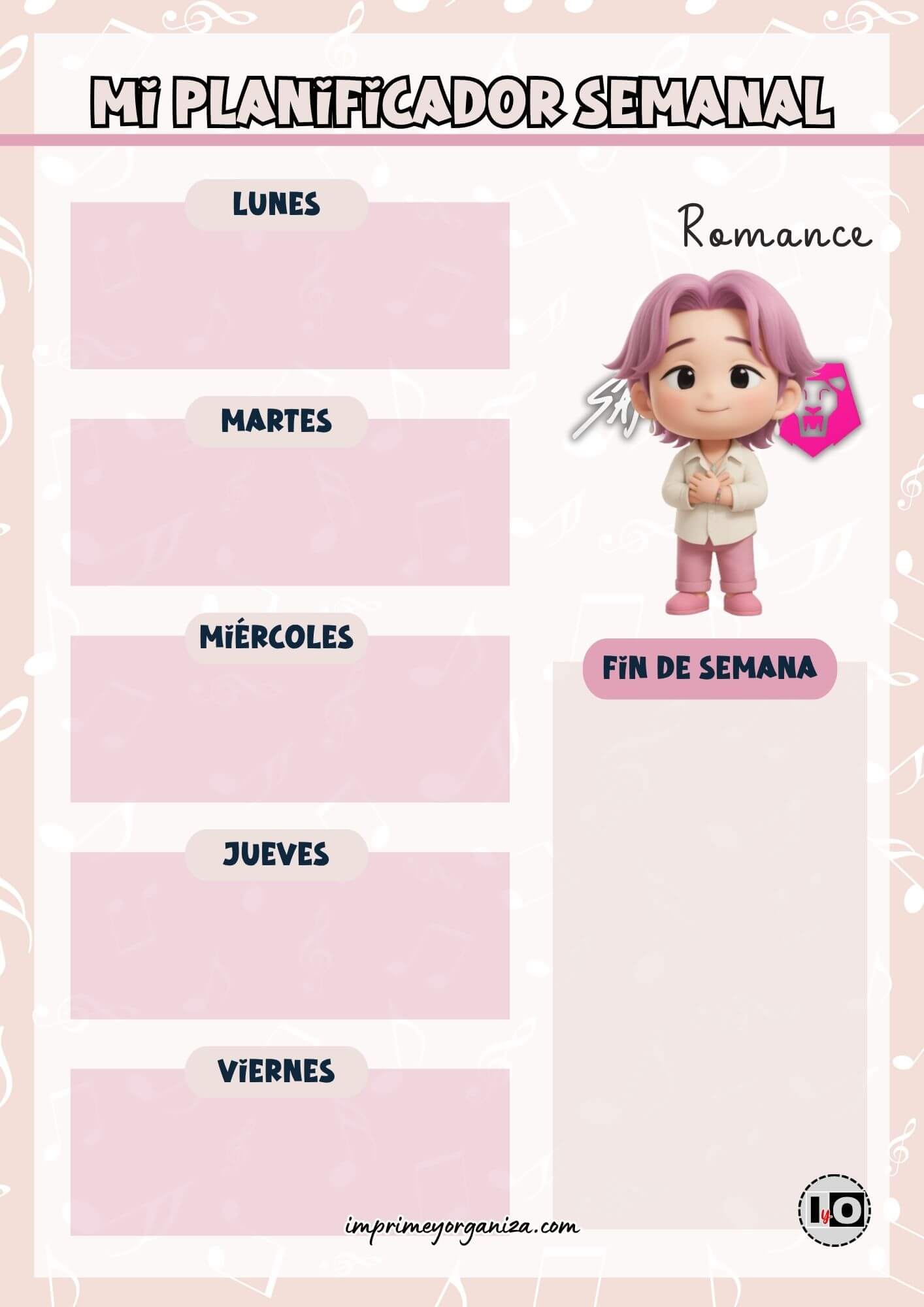 Planificador Semanal Romance