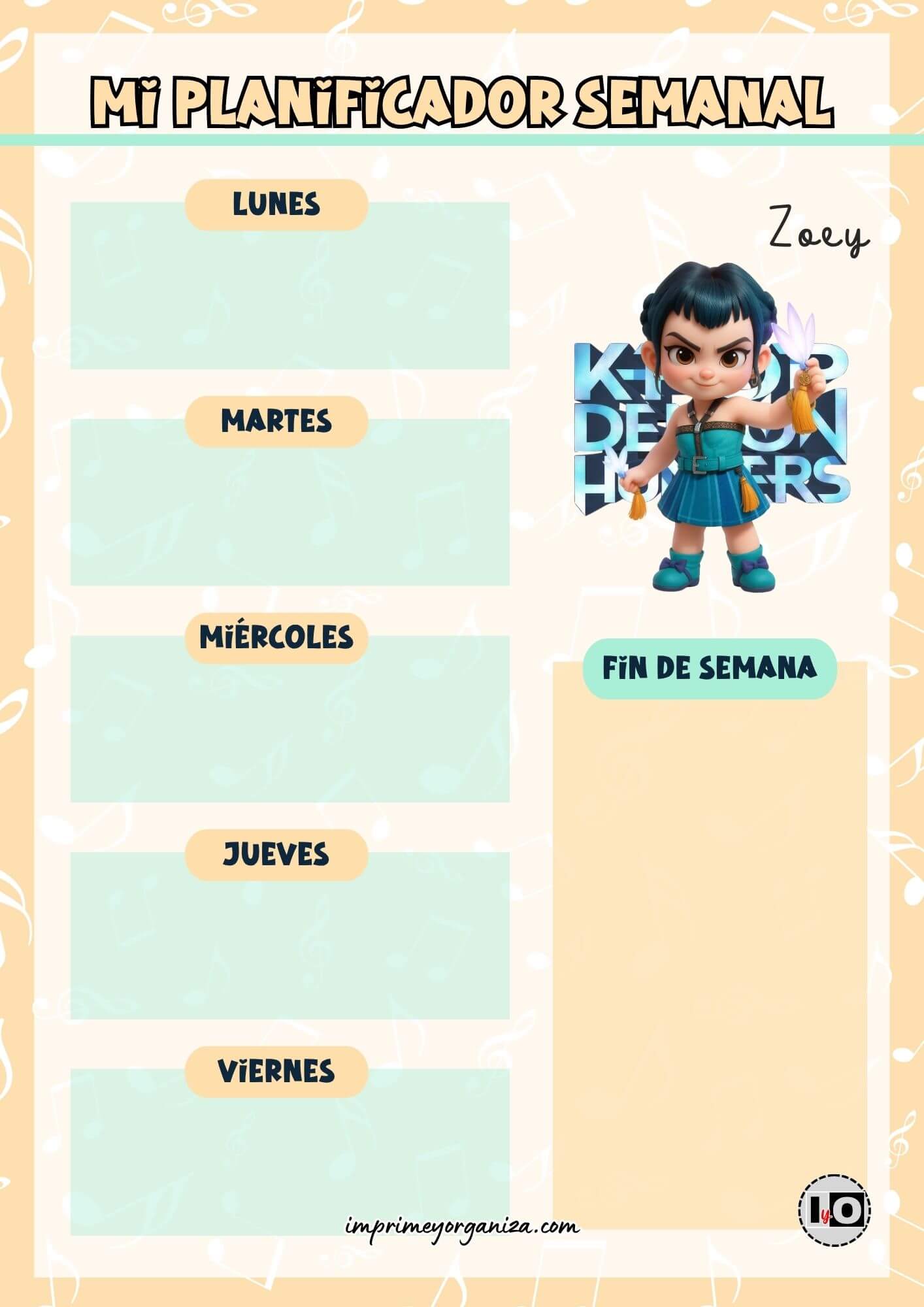 Planificador Semanal Zoey