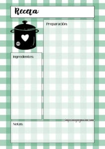 Receta Mosaico Verde