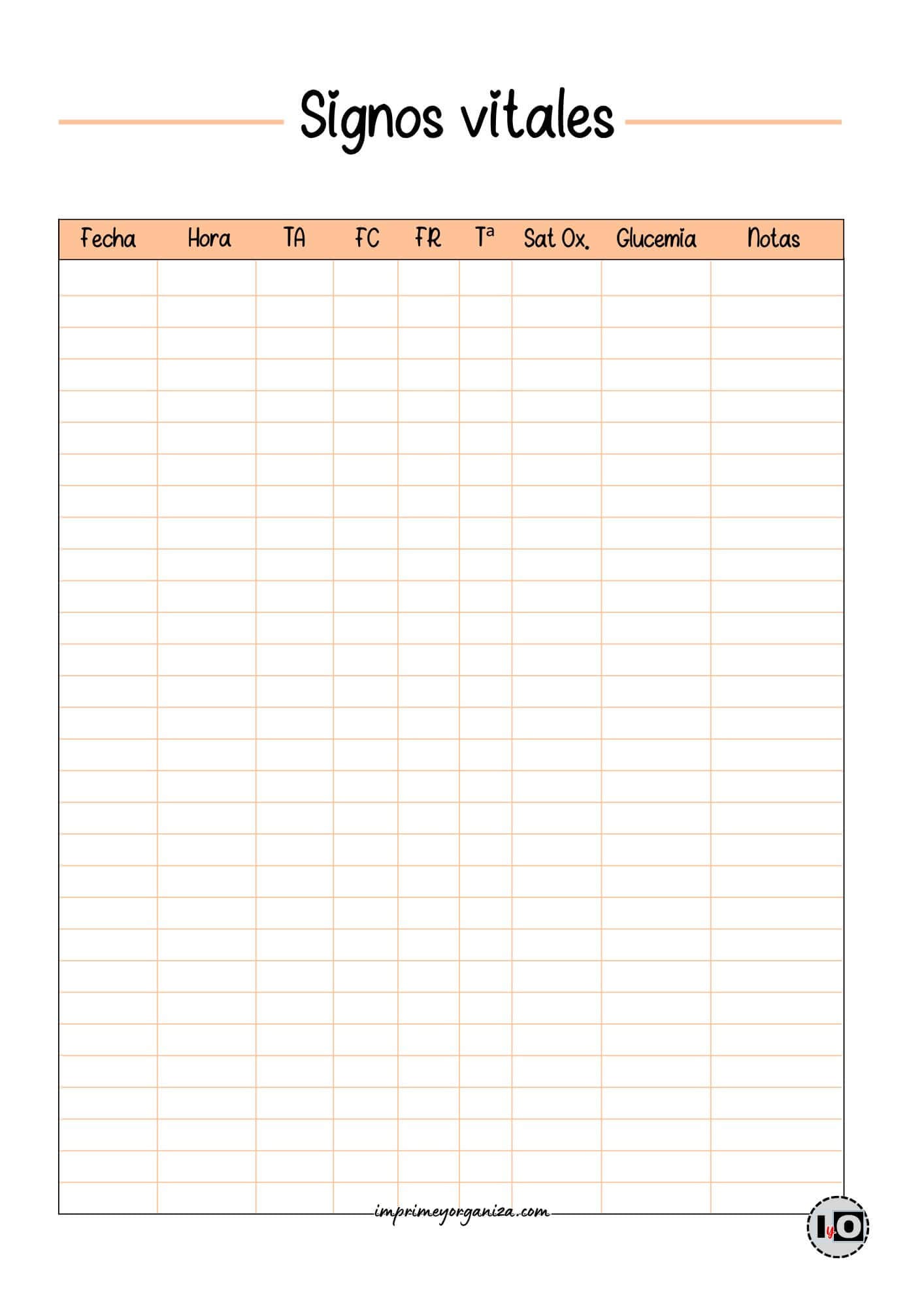 Tabla signos vitales naranja