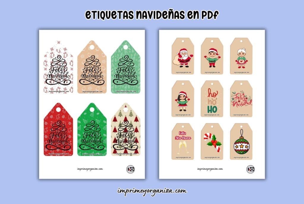 etiquetas navideñas en pdf