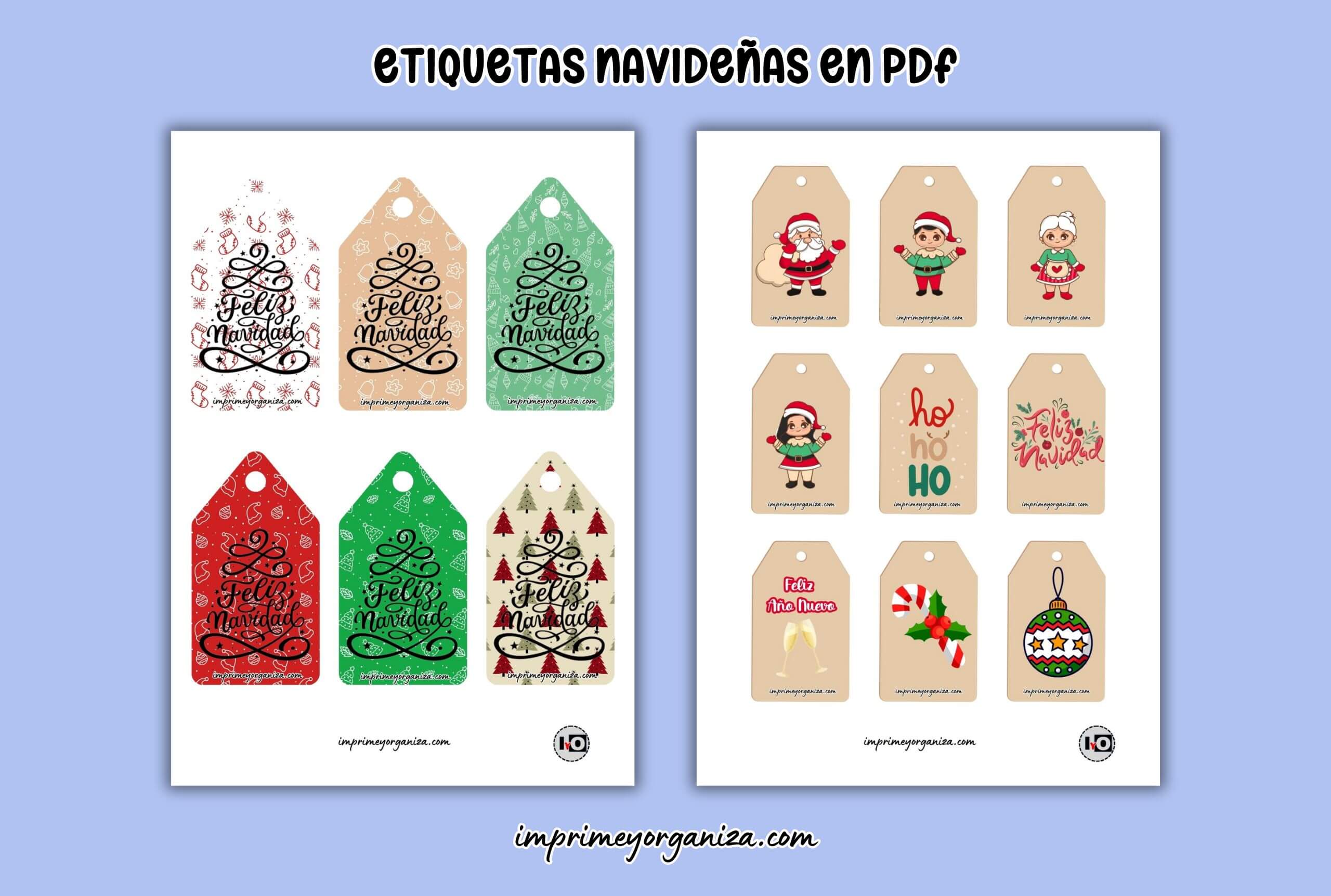 etiquetas navideñas en pdf