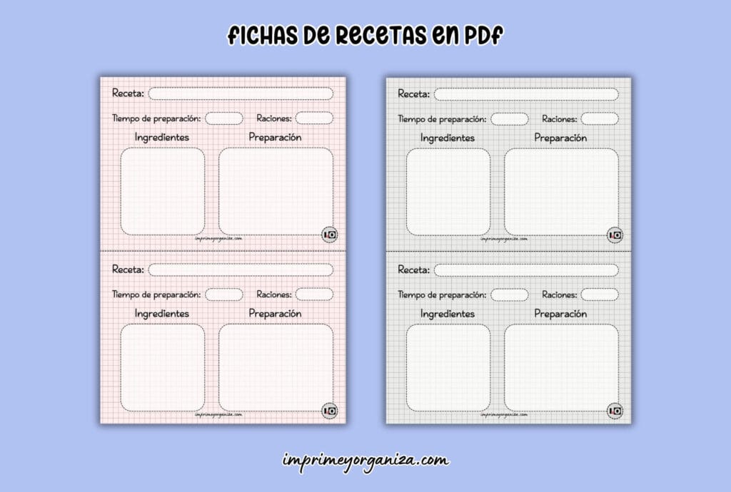 fichas de recetas imprimibles en pdf