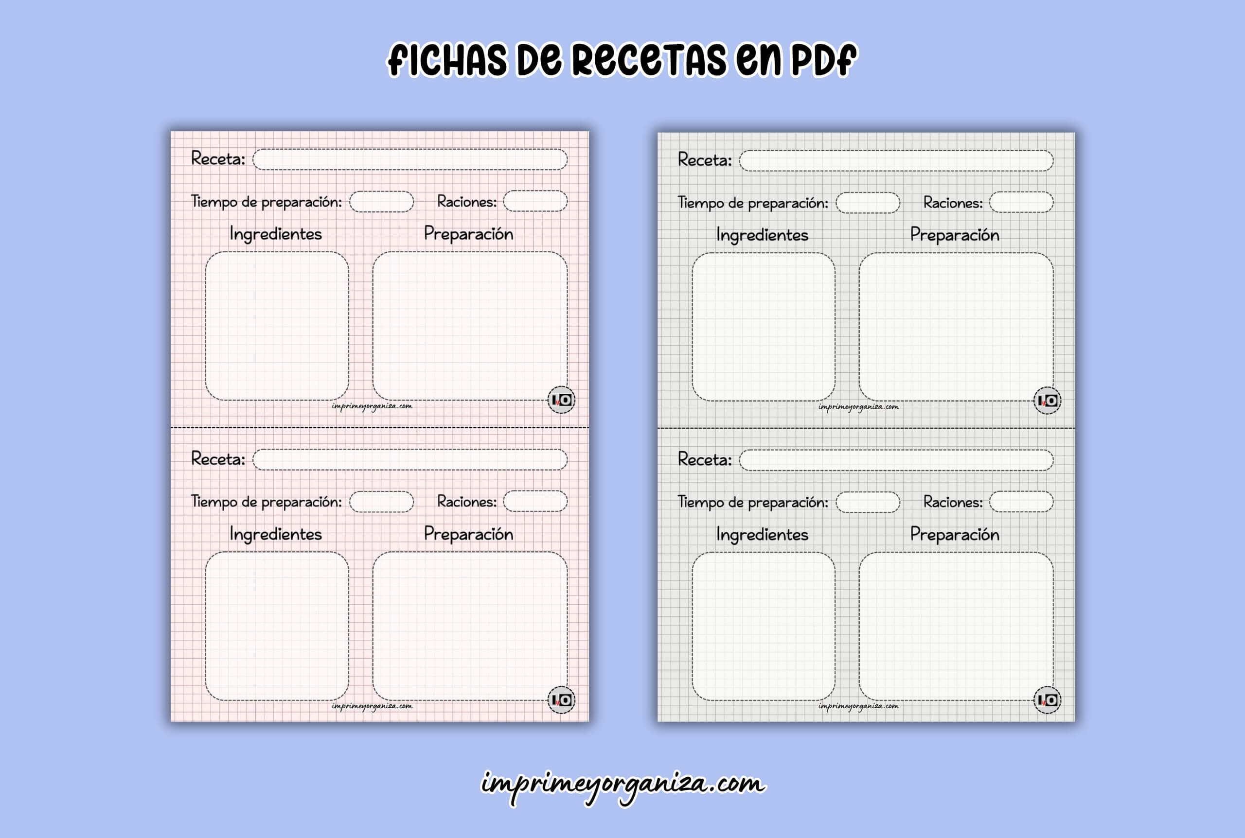 fichas de recetas imprimibles en pdf