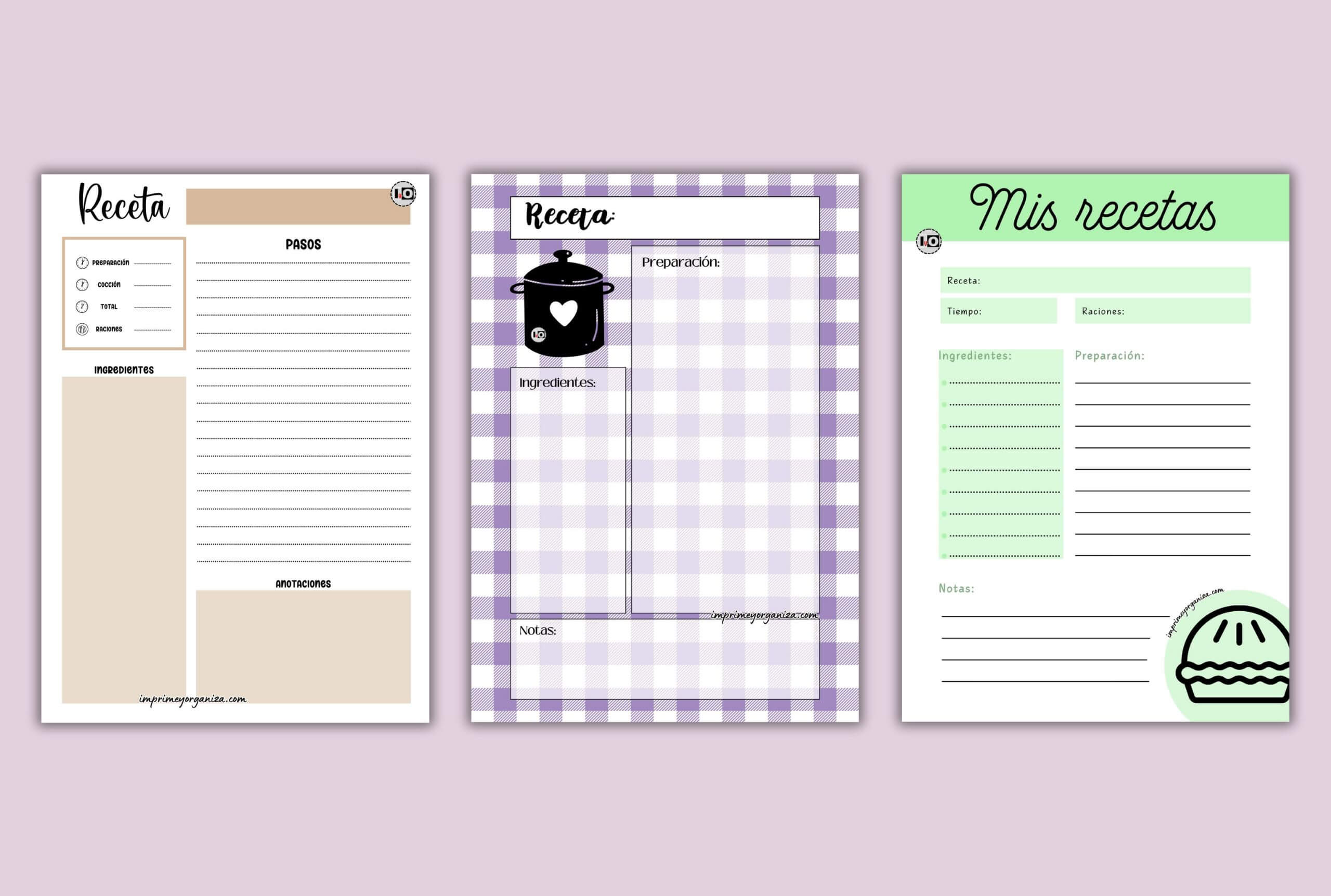 hojas de recetas imprimibles en pdf