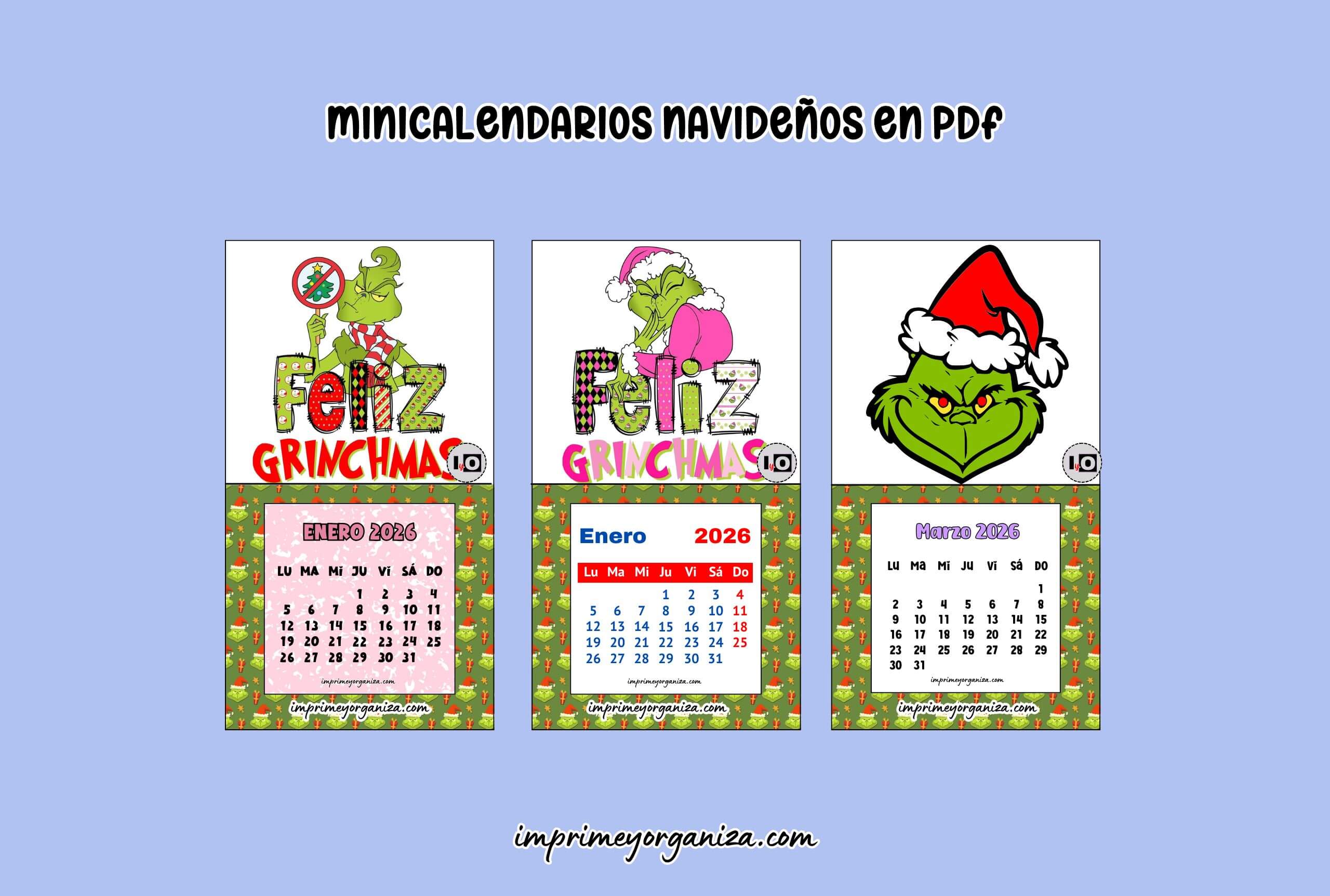 minicalendarios navideños en pdf