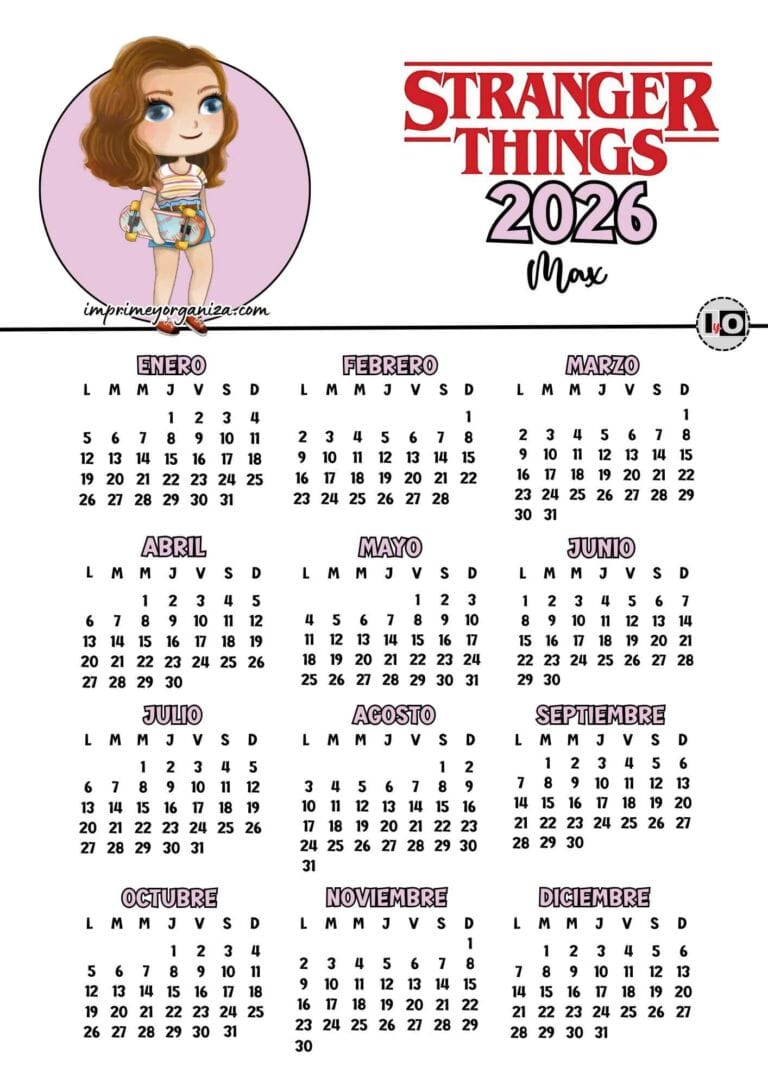 Calendario 2026 Stranger Things Max