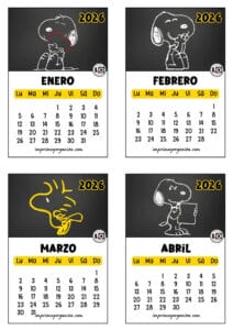 Calendario 2026 apilable Snoopy