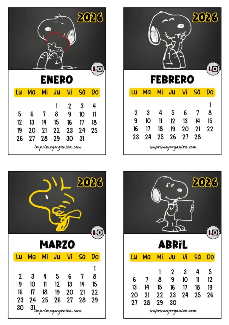 Calendario 2026 apilable Snoopy