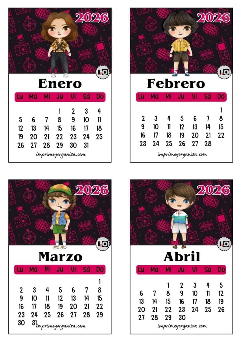 Calendario 2026 apilable de Stranger Things