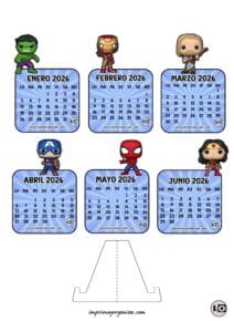 Calendario Armable de Superhéroes