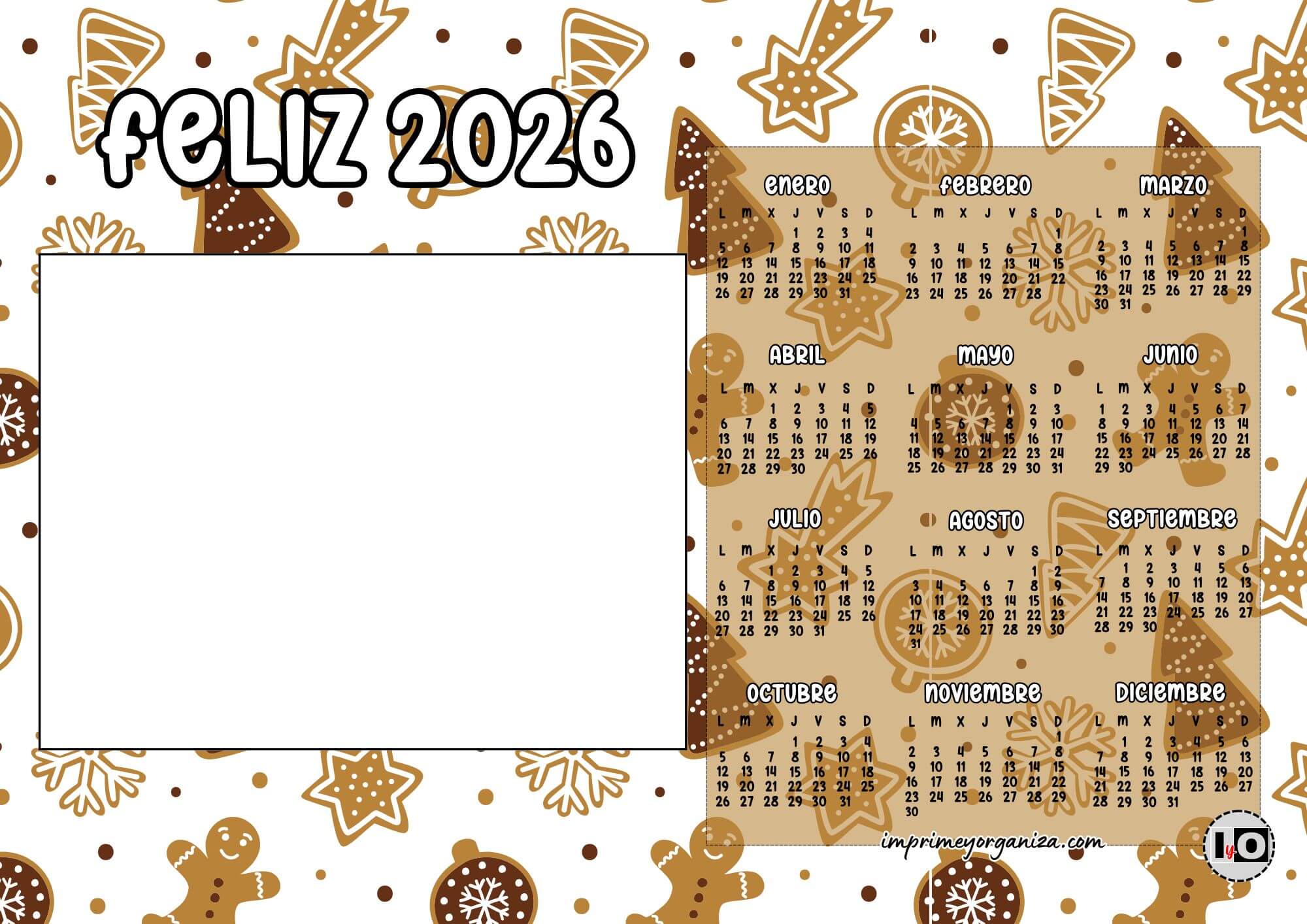 Calendario Feliz 2026 Galletitas