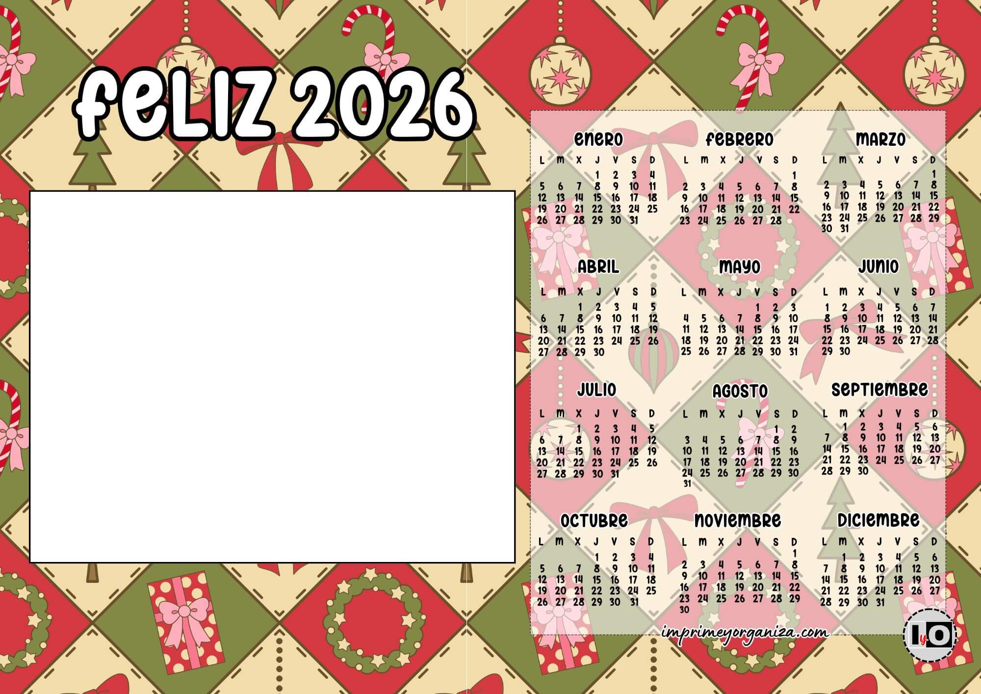 Calendario Feliz 2026 Vintage