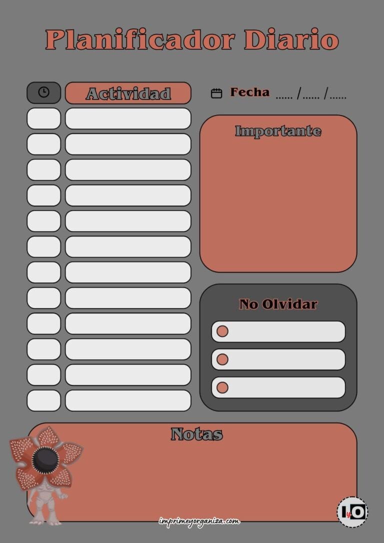 Planificador Diario Demogorgon