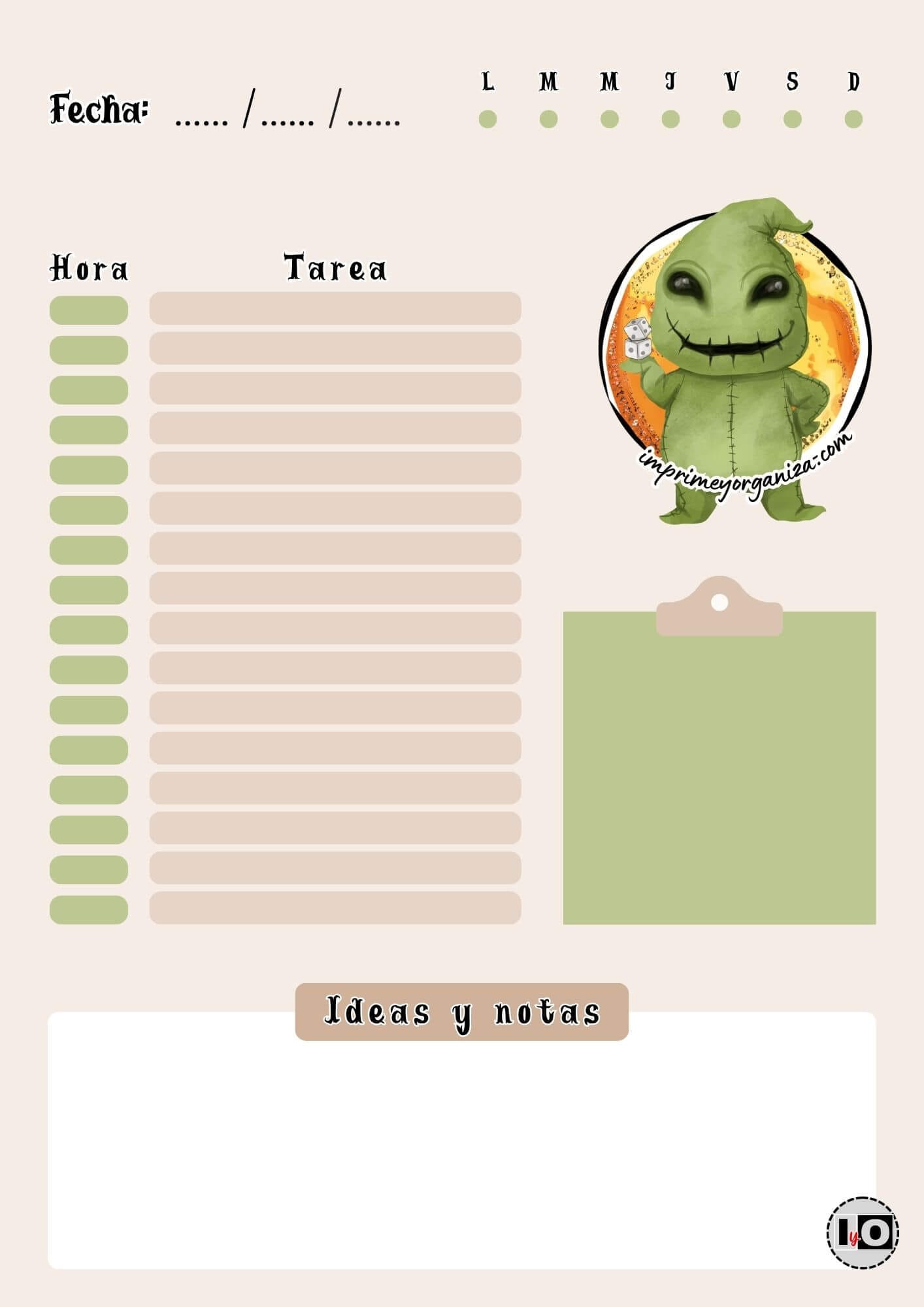 Planificador Diario Ooogie Boogie