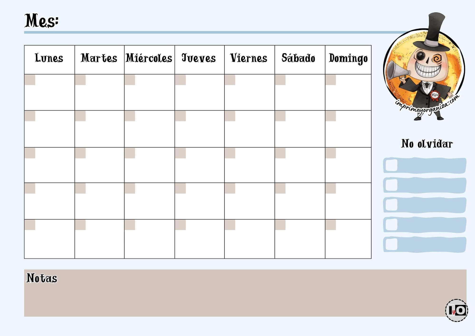 Planificador Mensual Alcalde