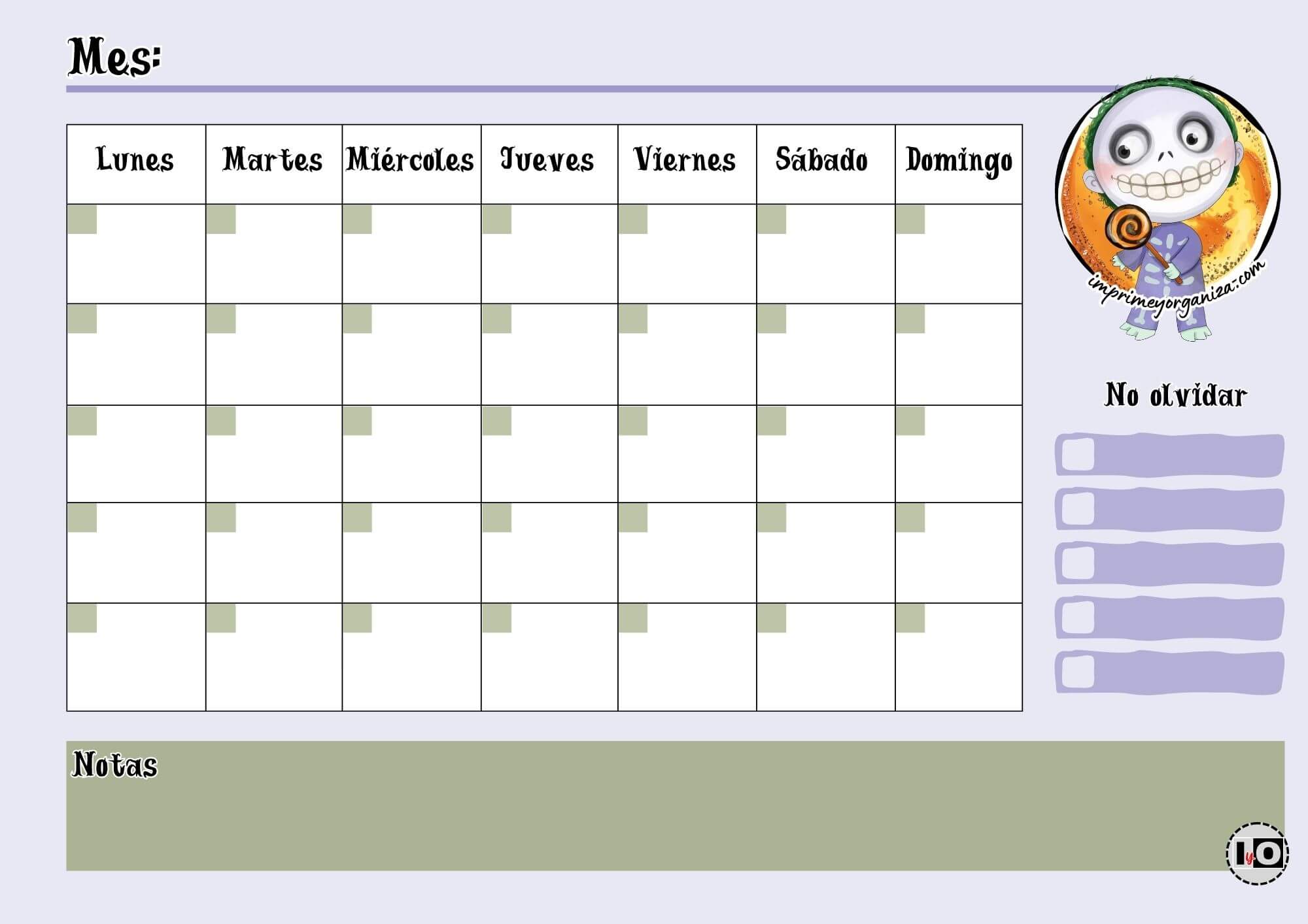 Planificador Mensual Barrel