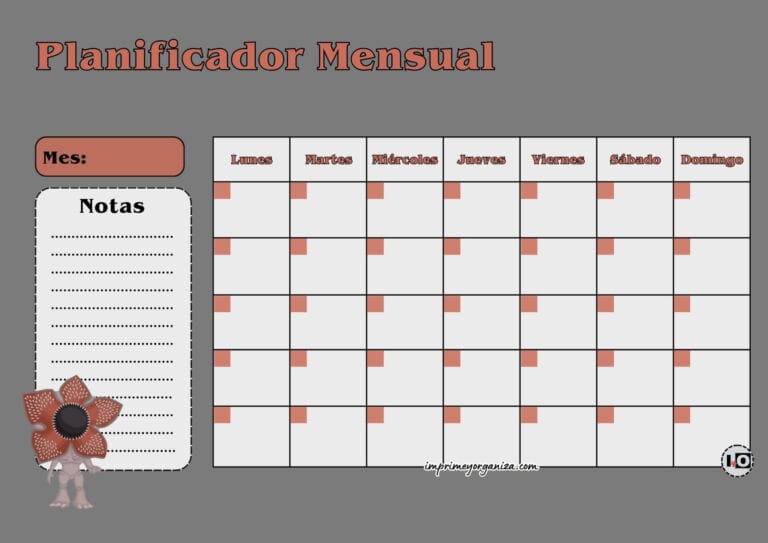 Planificador Mensual Demogorgon