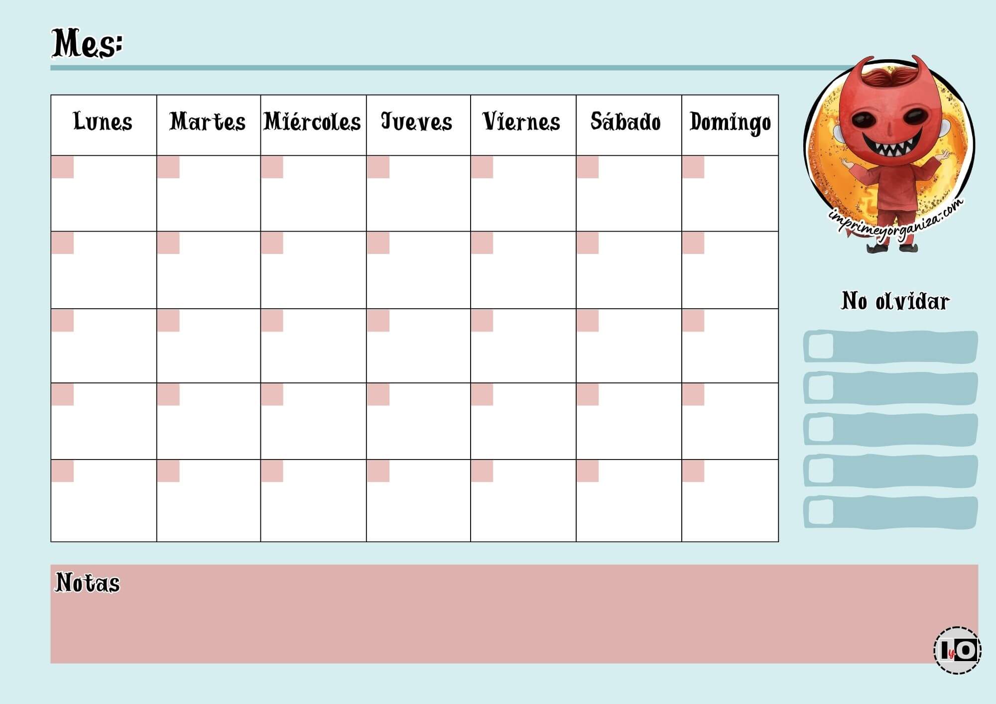 Planificador Mensual Lock