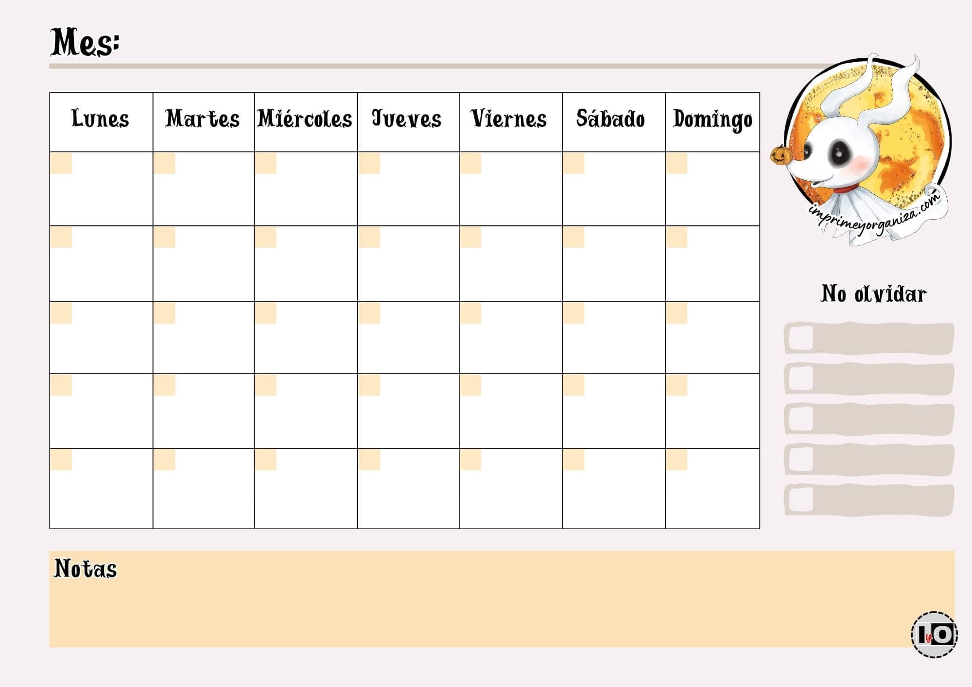 Planificador Mensual Zero