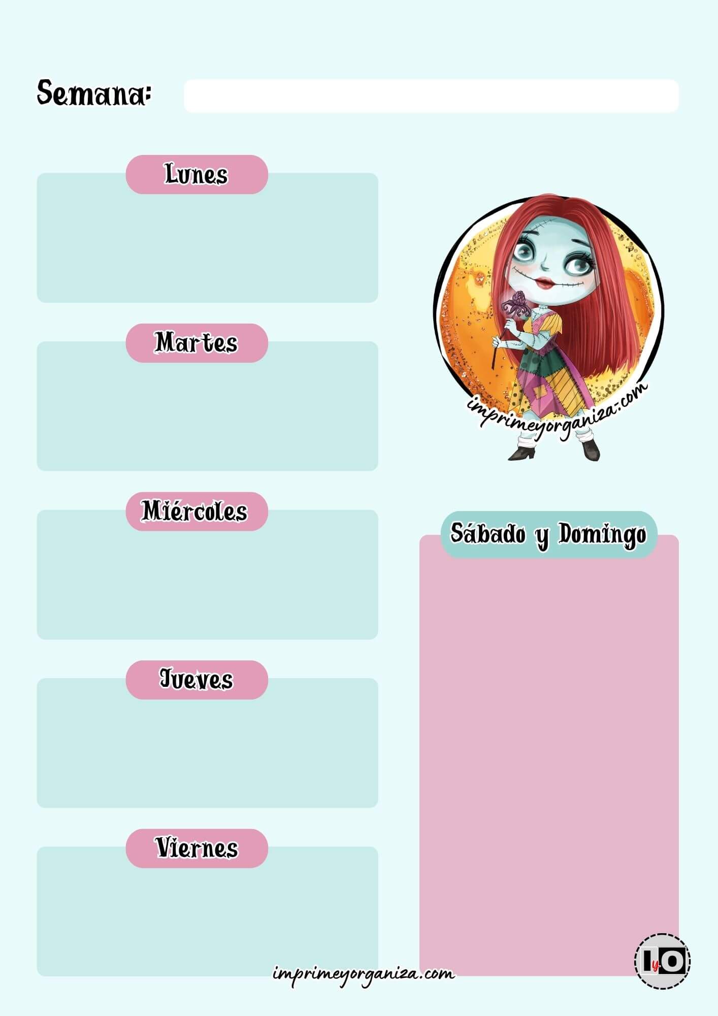 Planificador Semanal Sally