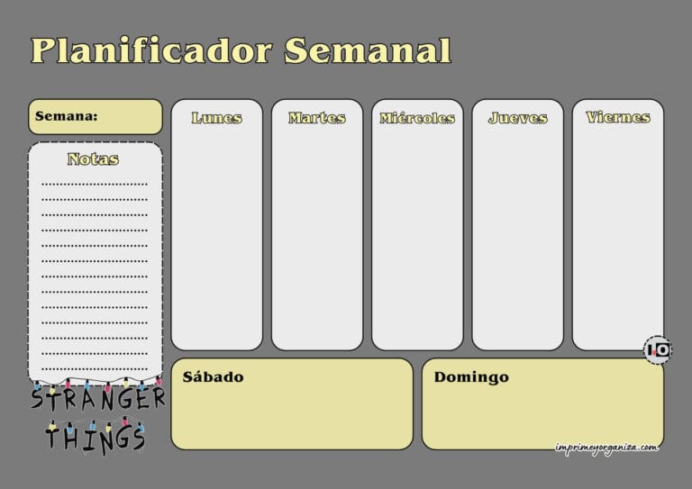 Planificador Semanal Stranger Things